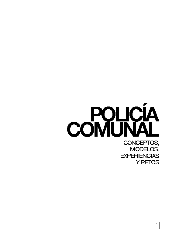 CONSEJO GENERAL DE POLICIA (2011) LIBRO policia comunal